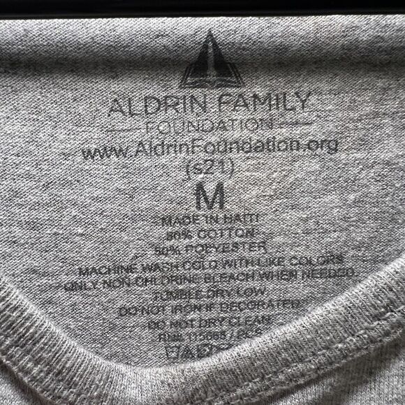 NASA Tank Top Mens Size Medium Gray Aldrin Family Foundation Cotton Poly Blend - Picture 5 of 6